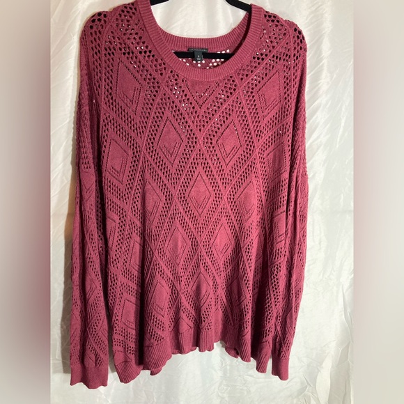torrid Tops - Maroon open-knit sweater